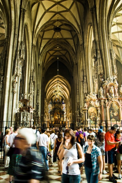 A Church in Vienna puts up fence inside for tourists