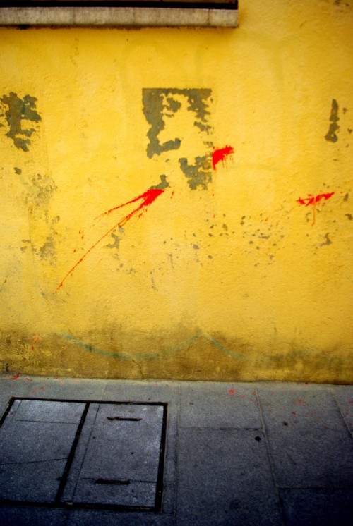 Paint splatter in Madrid, Spain