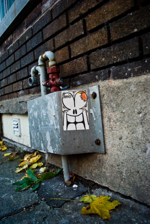 street art sticker in Montreal, Quebec, Canada. Photography by Matt Hovey